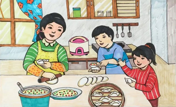 Vẽ tranh Thế giới muôn màu 2023: vẽ tranh về đề tài gia đình
