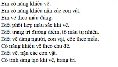 Mẫu nhận xét các môn học lớp 3 theo Thông tư 27