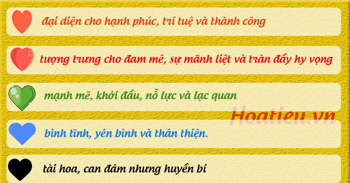Ý nghĩa của các màu trái tim trong tình yêu