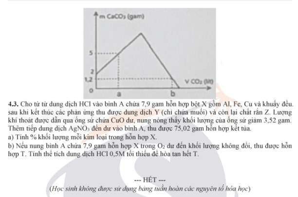 Đề thi chuyên Hóa vào lớp 10 TP HCM 2022