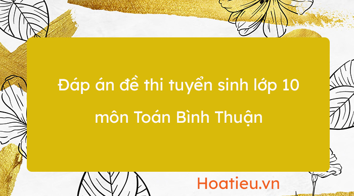 Đáp án đề thi tuyển sinh lớp 10 2023 môn Toán Bình Thuận