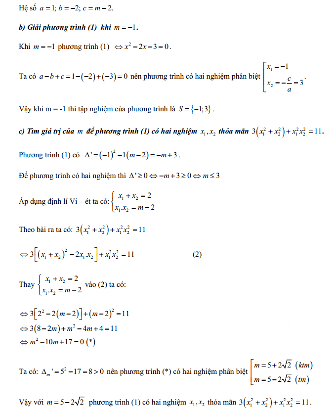 Đáp án đề thi tuyển sinh lớp 10 môn Toán 2023 Bạc Liêu
