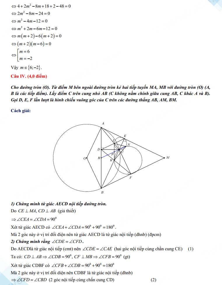Đáp án đề thi vào 10 môn Toán chuyên Biên Hòa Hà Nam 2023