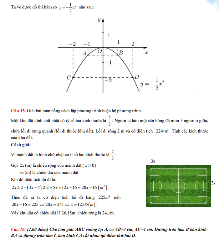 Đáp án Toán thi vào 10 Phú Yên 2023