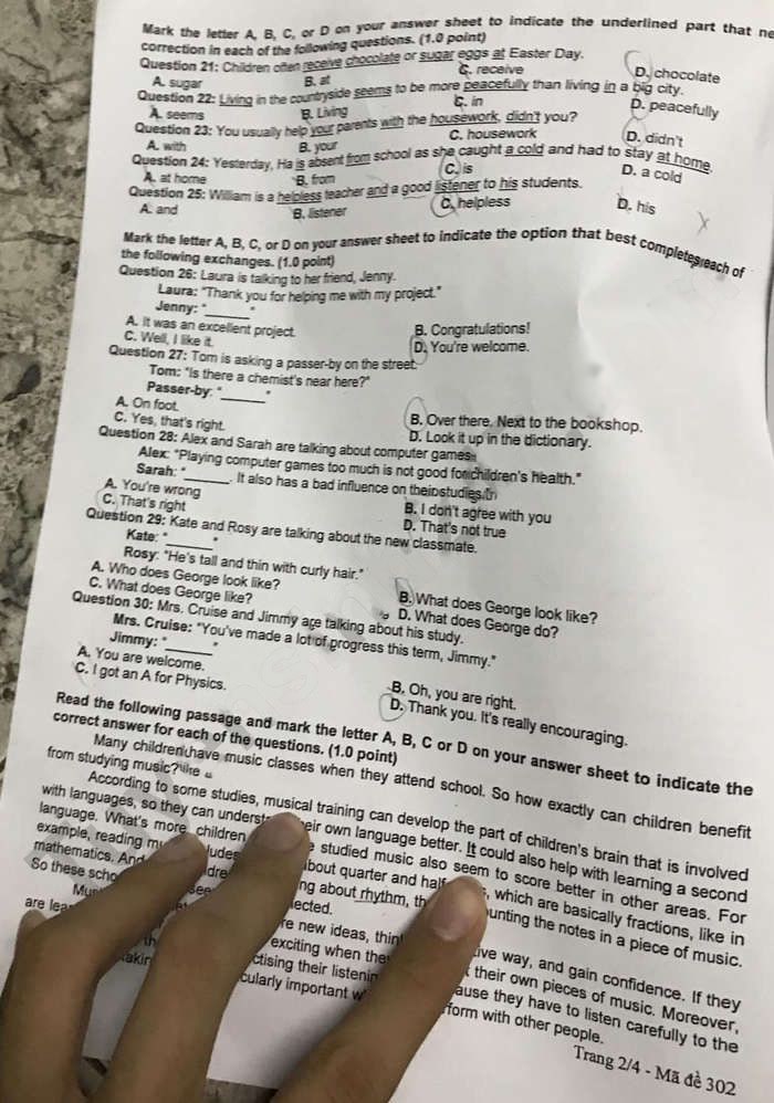 Đề thi tuyển sinh vào lớp 10 môn Anh Hải Dương 2023