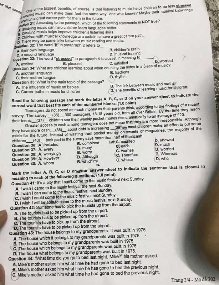 Đề thi tuyển sinh vào lớp 10 môn Anh Hải Dương 2023