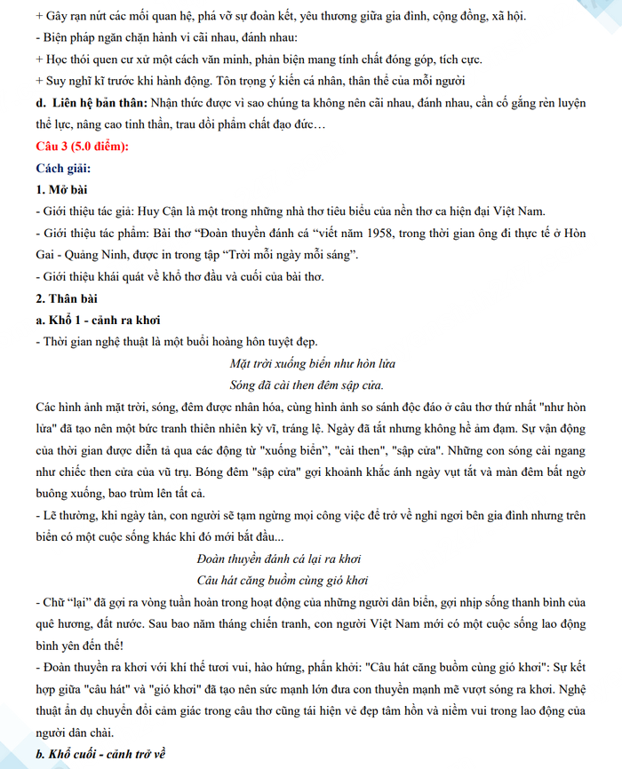 Đáp án đề thi vào 10 môn Văn Hải Dương 2023