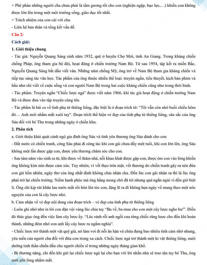 Đáp án đề thi vào lớp 10 tỉnh Kon Tum 2023 môn Văn