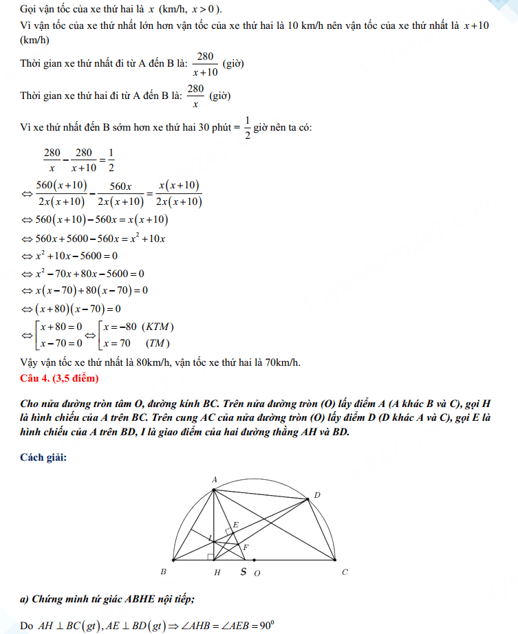 Đáp án đề thi tuyển sinh lớp 10 Quảng Ninh môn Toán 2023