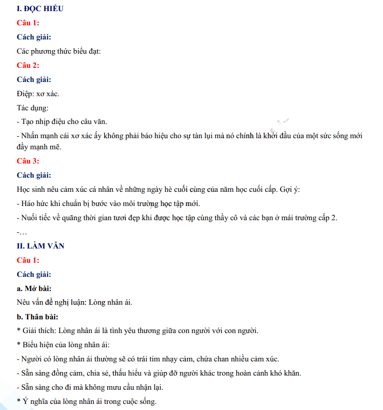 Đáp án đề thi tuyển sinh lớp 10 môn Văn Tây Ninh 2023