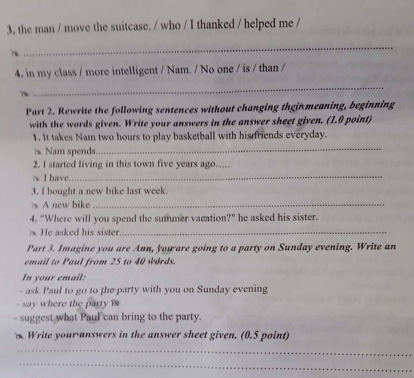 Đề thi tuyển sinh lớp 10 tỉnh Quảng Trị 2023 môn tiếng Anh