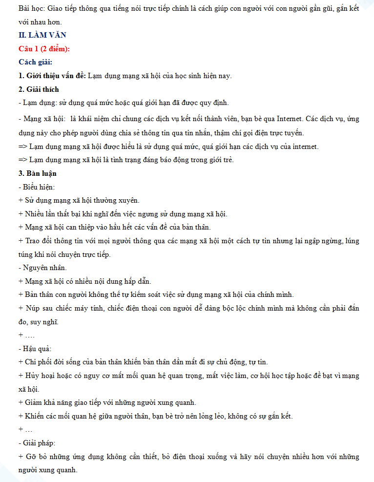 Đáp án đề thi vào 10 môn Văn Trà Vinh 2023