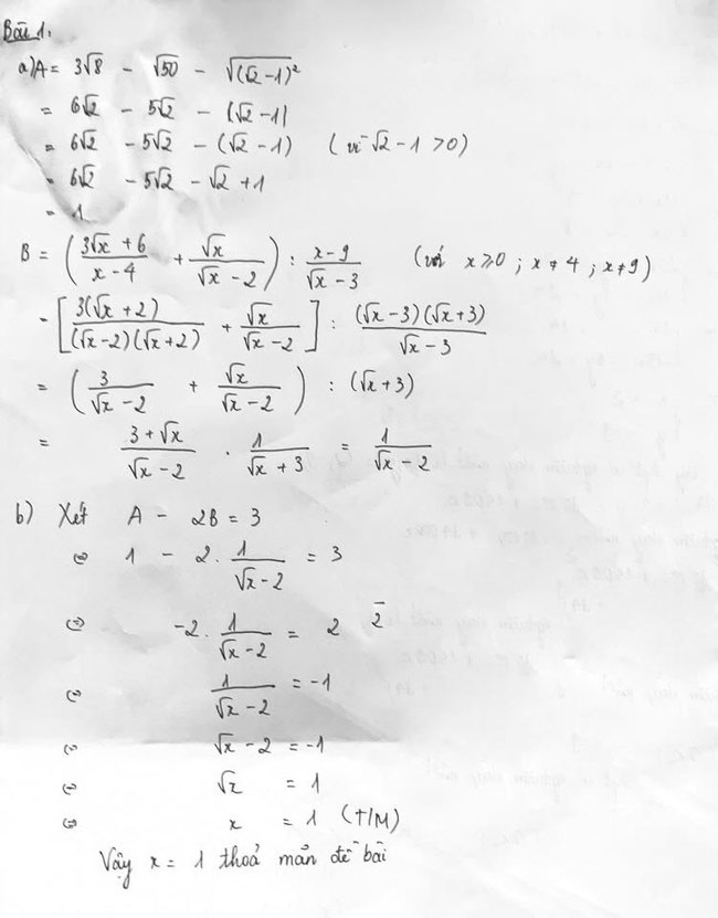 Đáp án đề thi tuyển sinh lớp 10 Hải Phòng môn Toán 2023