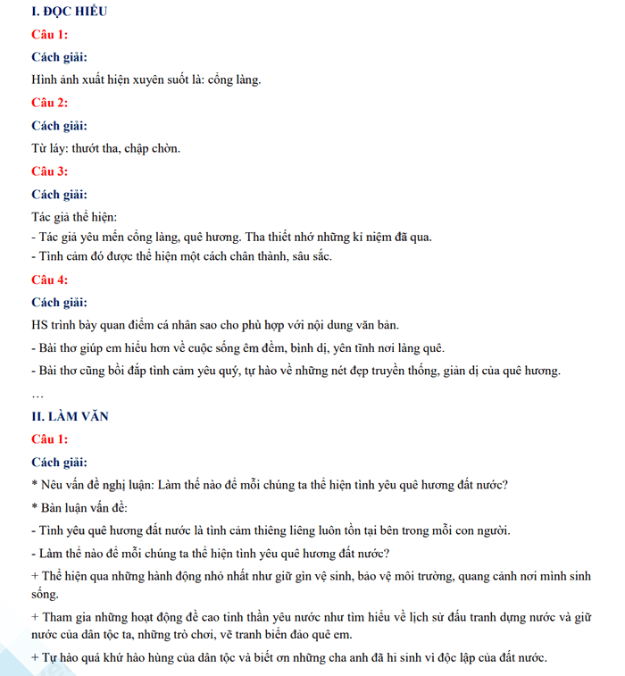 Đáp án đề thi tuyển sinh vào 10 Ninh Thuận môn Văn 2023