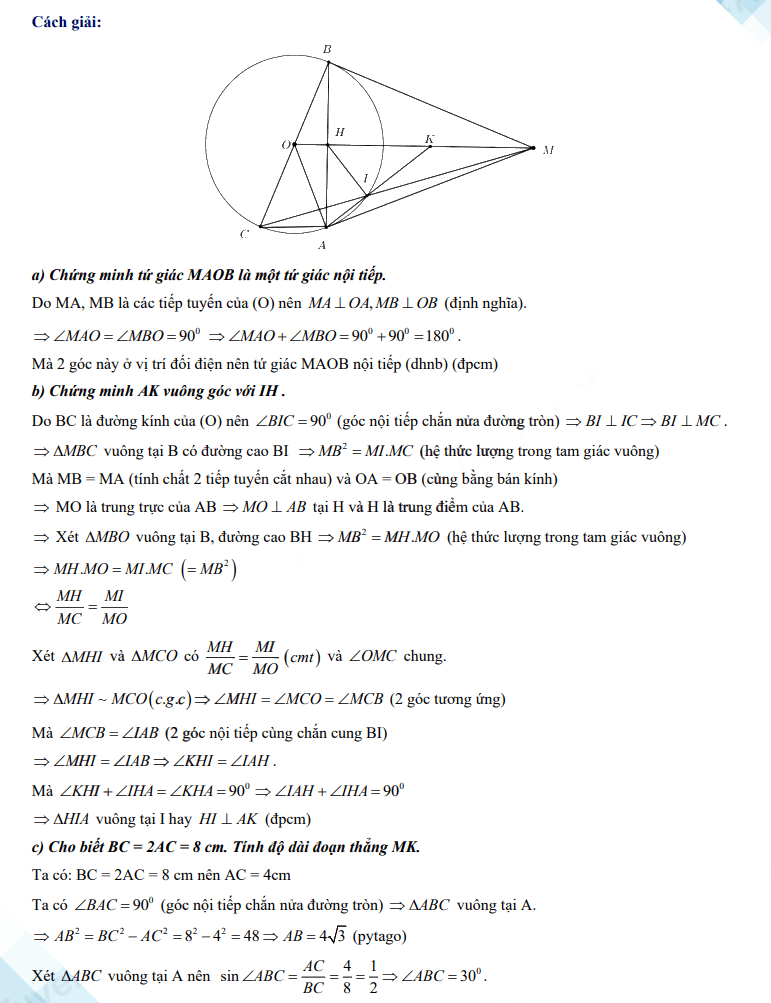 Đáp án đề thi vào lớp 10 tỉnh Kon Tum 2023 môn Toán