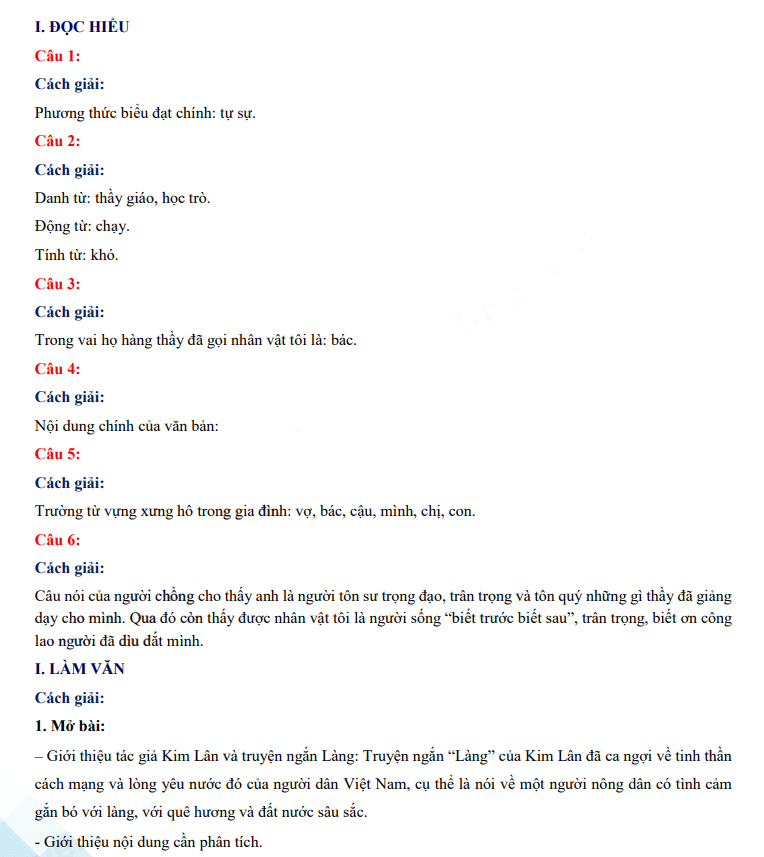 Đáp án đề thi vào 10 môn Văn An Giang 2023