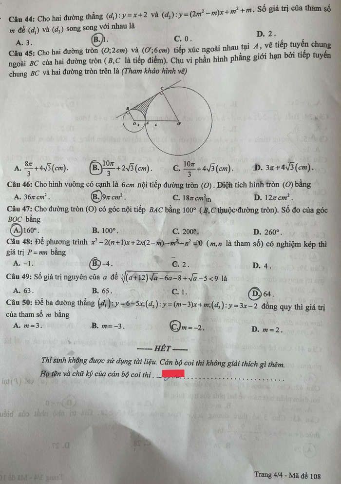 Đề thi vào lớp 10 môn Toán Hưng Yên 2023