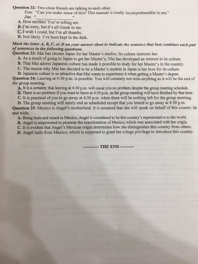 Đề tuyển sinh vào lớp 10 môn tiếng Anh chuyên Khoa học Xã hội và Nhân văn 2023