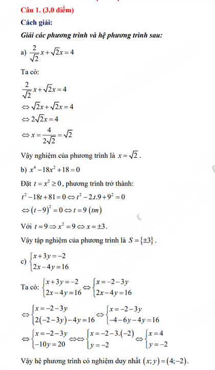 Đáp án đề thi vào 10 môn Toán An Giang 2023
