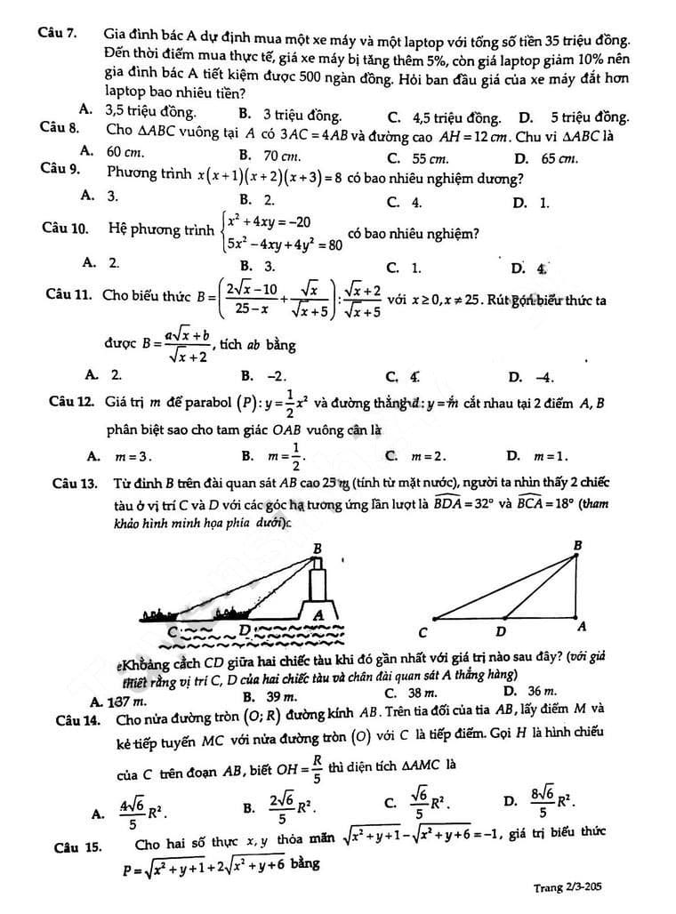 Đề thi vào 10 chuyên Khoa học Xã hội và Nhân văn môn Toán 2023