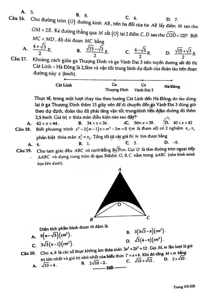 Đề thi vào 10 chuyên Khoa học Xã hội và Nhân văn môn Toán 2023