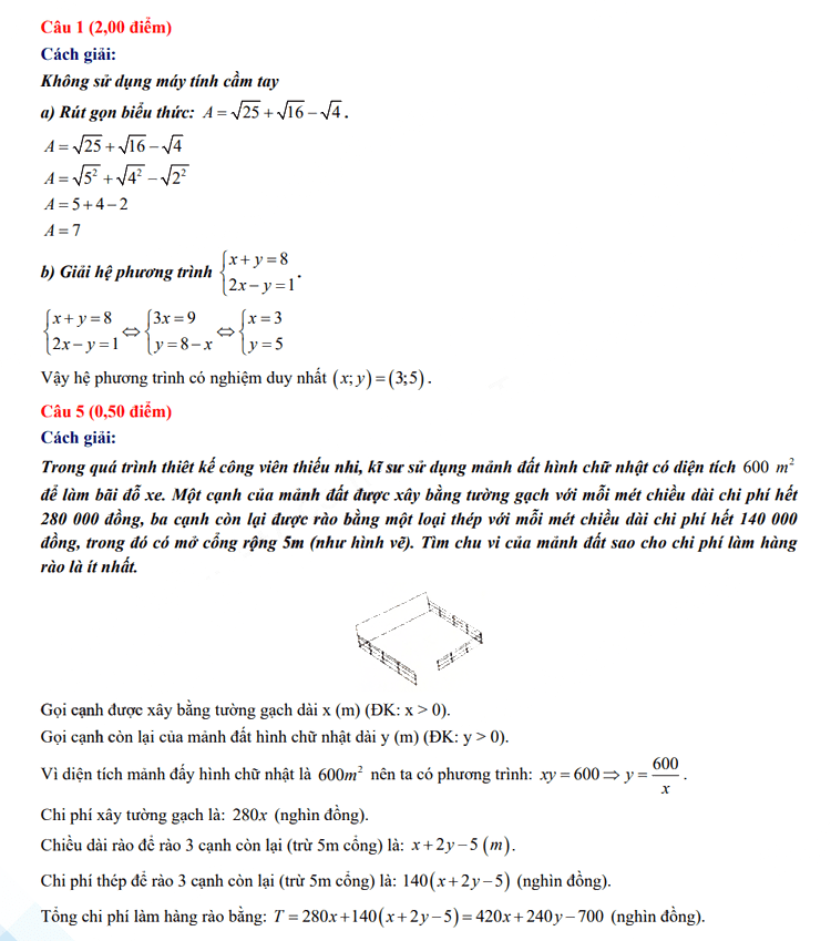Đáp án đề Toán thi vào 10 Khánh Hòa 2023