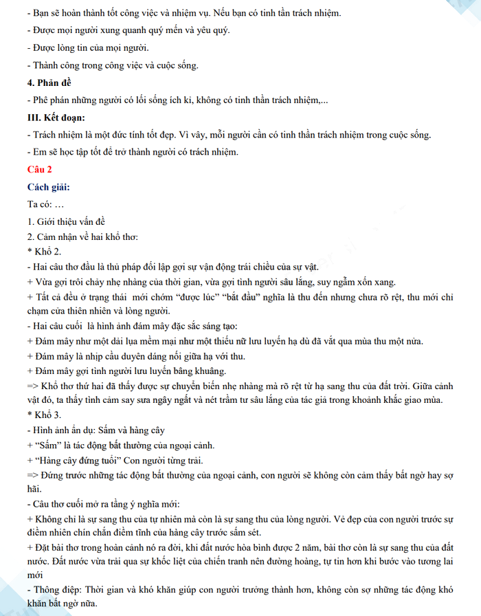 Đáp án đề thi tuyển sinh lớp 10 môn Văn Cao Bằng 2023