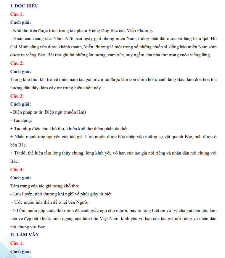 Đáp án đề thi tuyển sinh lớp 10 môn Văn Bắc Ninh 2023