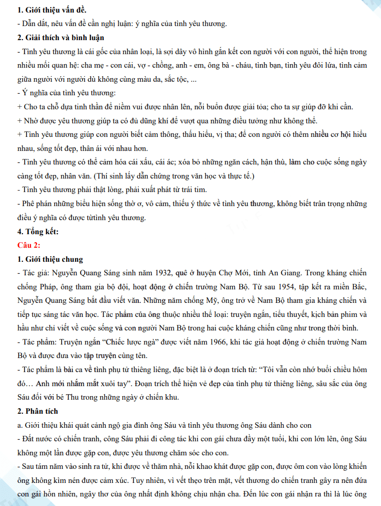 Đáp án đề thi tuyển sinh lớp 10 môn Văn Bắc Ninh 2023