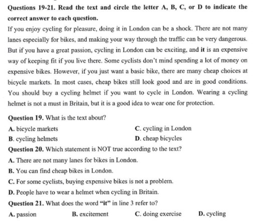 Đề thi Tiếng Anh vào lớp 6 Nguyễn Tất Thành 2023