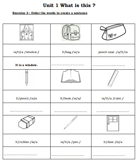 Phiếu ôn tập hè Tiếng Anh lớp 1 lên lớp 2
