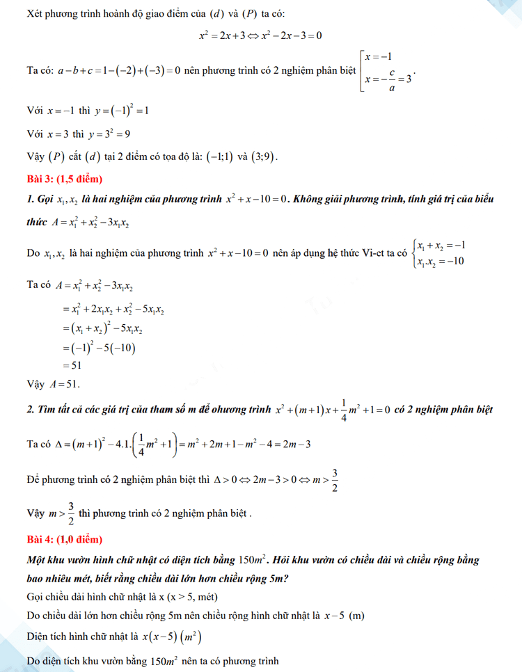 Đáp án đề thi vào 10 môn Toán Tiền Giang 2023