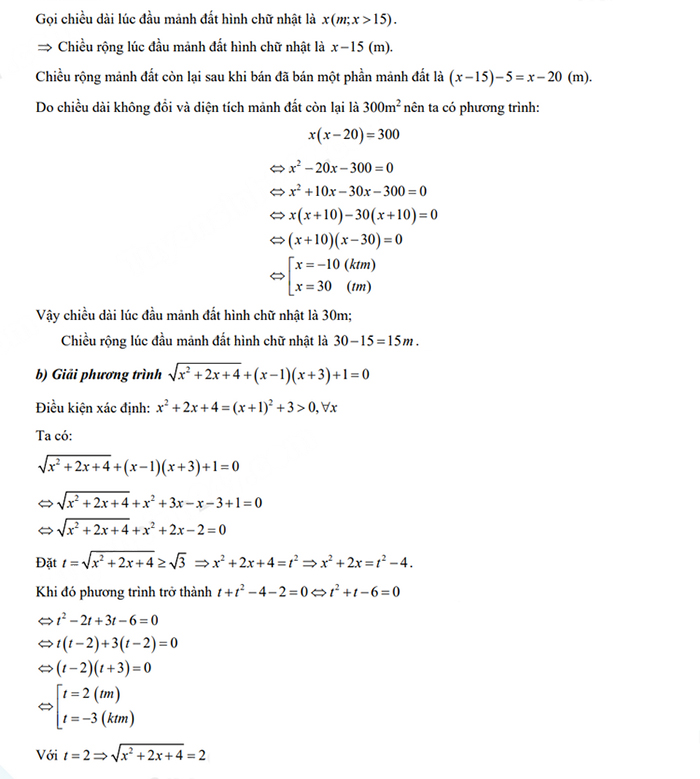 Đáp án đề thi vào 10 2023 môn Toán Bà Rịa Vũng Tàu