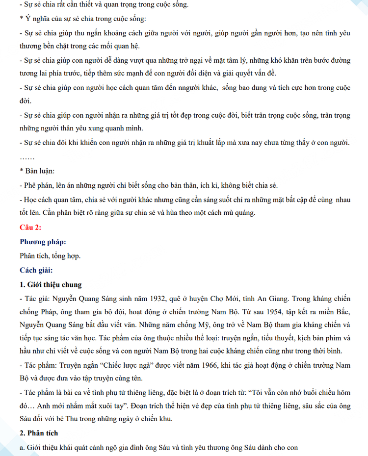 Đáp án đề thi vào lớp 10 môn Văn 2023 Hà Tĩnh