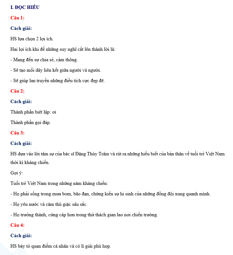 Đáp án đề thi Ngữ văn vào lớp 10 TP HCM 2023