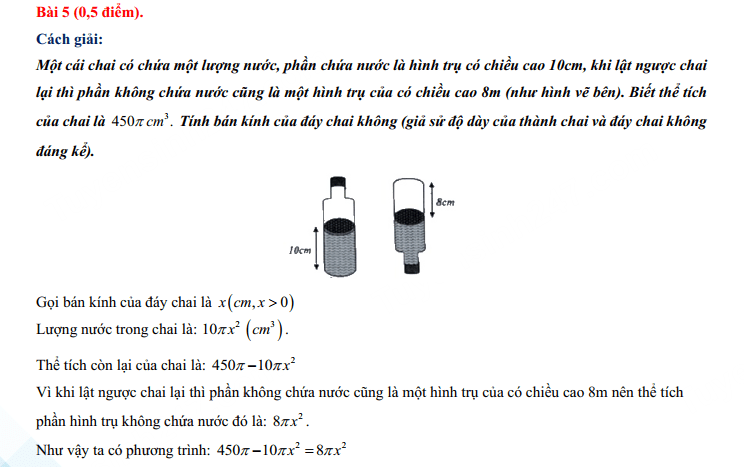 Đáp án đề thi tuyển sinh lớp 10 2023 môn Toán Bình Thuận