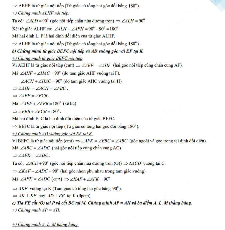 Đáp án đề thi tuyển sinh lớp 10 môn Toán TPHCM 2023