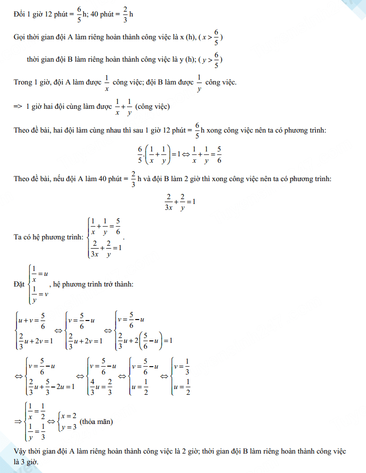 Đáp án đề thi tuyển sinh lớp 10 2023 môn Toán Đà Nẵng