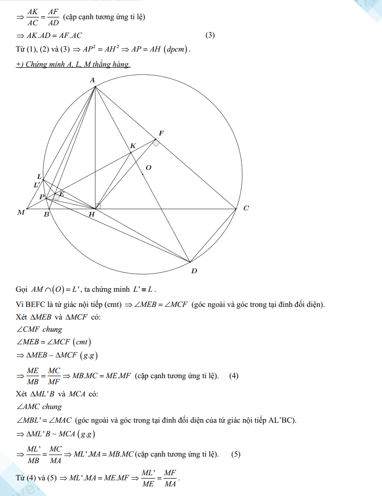 Đáp án đề thi tuyển sinh lớp 10 môn Toán TPHCM 2023