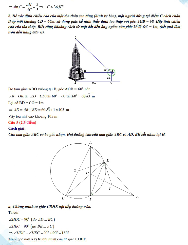 Đáp án đề thi tuyển sinh lớp 10 môn tiếng Toán Long An 2023