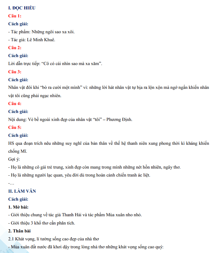 Đáp án đề thi vào lớp 10 2023 môn Ngữ Văn tỉnh Hà Giang