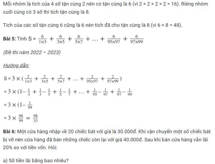 Đề thi vào lớp 6 môn Toán trường THCS Thanh Xuân 2023 có đáp án