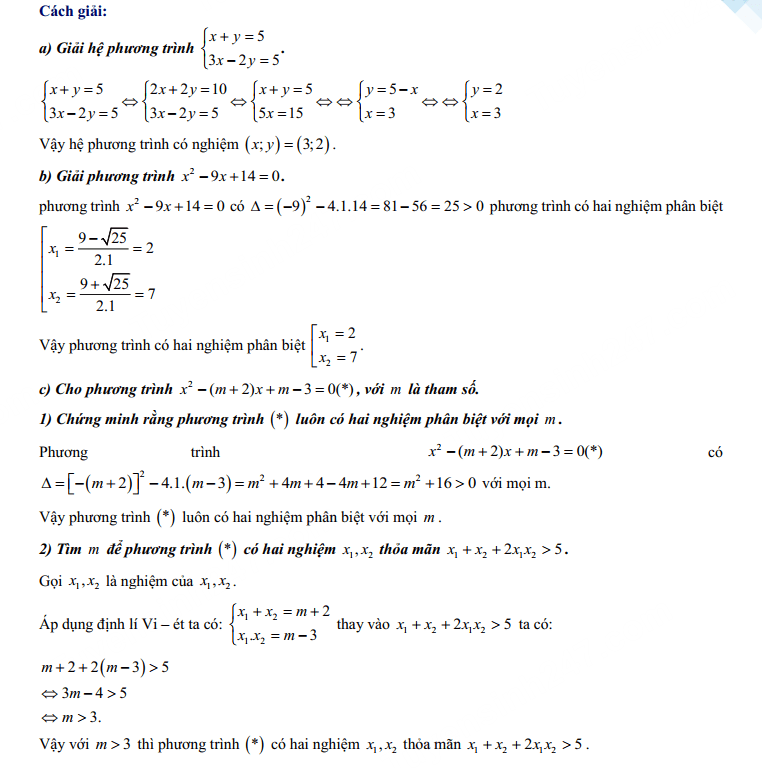Đáp án đề thi tuyển sinh lớp 10 môn Toán Lạng Sơn 2023