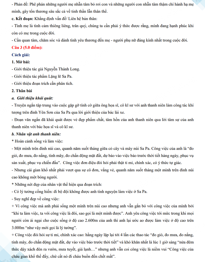 Đáp án đề thi vào lớp 10 môn Văn Đắk Lắk 2023