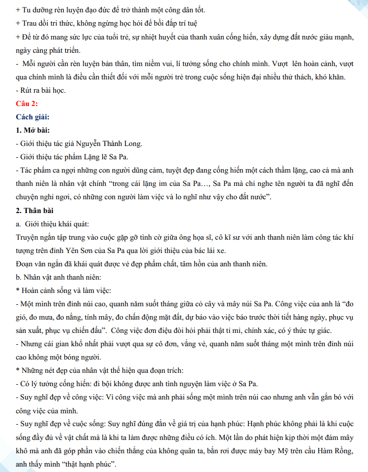 Đáp án đề thi vào lớp 10 môn Văn tỉnh Hậu Giang 2023