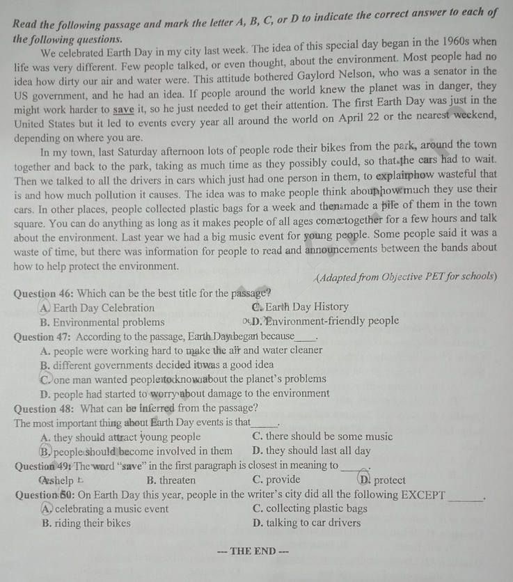 Đề thi tuyển sinh vào lớp 10 môn tiếng Anh Thái Bình 2023