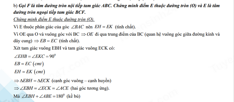 Đáp án đề thi tuyển sinh lớp 10 Vĩnh Phúc môn Toán 2023