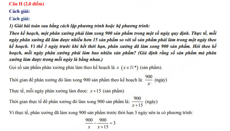 Đáp án đề thi vào lớp 10 Hà Nội môn Toán 2023