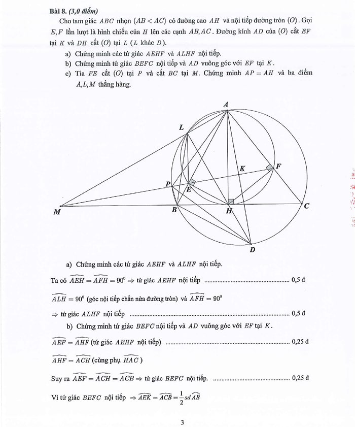 Đáp án chính thức môn Toán thi vào lớp 10 TP.HCM 2023