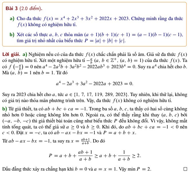 Đáp án đề Toán thi vào lớp 10 chuyên Tin Hà Nội 2023